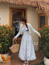 Ladies Spaghetti Straps Floral Print Long Dress
